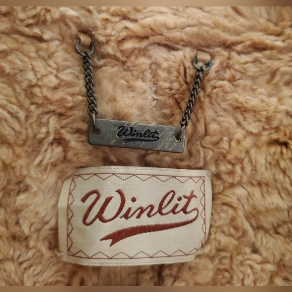 WINLET GENUINE 100 % LEATHER w/ SHEARLING LINED COAT - Picture 5 of 12